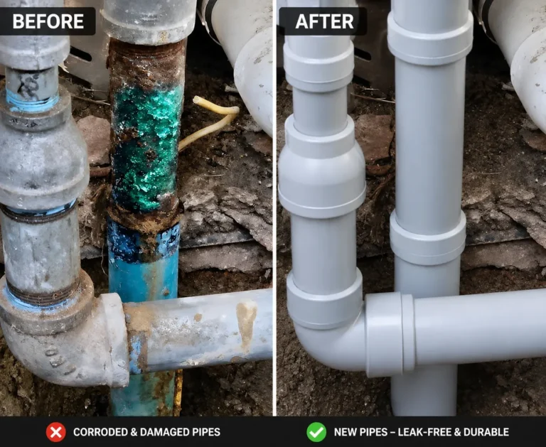 Corroded metal pipe replacement Georgetown TX